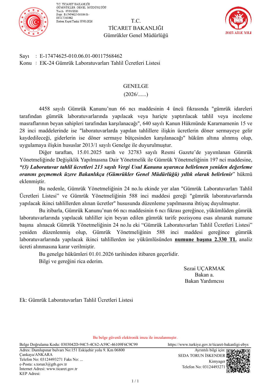 Genelge 2026/2, sayfa 1. Metin olarak oku bölümünde erişilebilir metin bulunur.